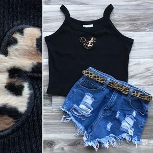 Vintage Walt Disney World Animal Print Mickey Tank